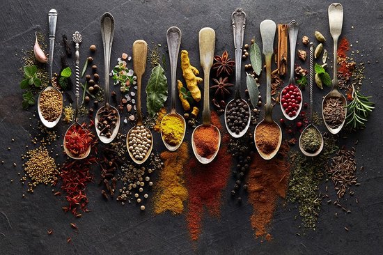 Spicy herbs Art - 90cm x 60cm - Food Fotokunst op Plexiglas Schilderij - Acrylglas Wanddecoratie Eten