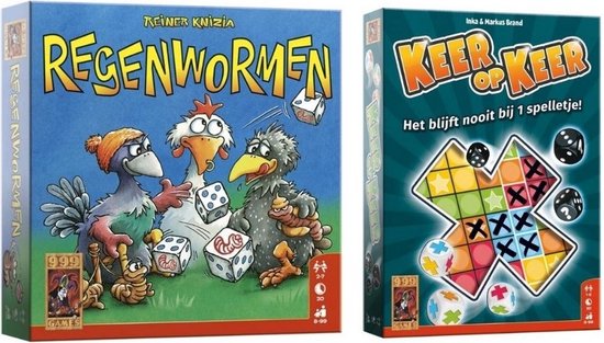 Afbeelding van het spel Spellenbundel - Dobbelspel - 2 Stuks - Regenwormen & Keer op Keer