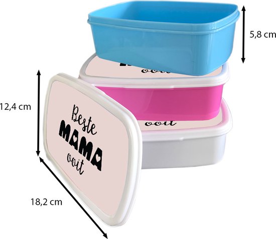 Lunch box Blauw - Lunch box - Boîte à pain - Maman - Proverbes - Best mama ever - Citations - 18x12x6 cm - Enfants - Garçon