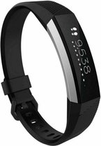 Siliconen Smartwatch bandje - Geschikt voor Fitbit Alta / Alta HR siliconen bandje - zwart - Strap-it Horlogeband / Polsband / Armband - Maat: Maat L
