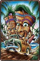 Retro Muur Decoratie uit Metaal Tiki Bar 20x30cm DU-3043