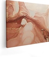 Artaza Canvas Schilderij Abstracte Kunst in het Roze Marmer - 50x40 - Foto Op Canvas - Canvas Print