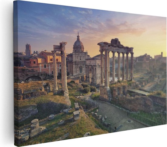 Artaza Canvas Schilderij Romeins Architectuur in Rome, Italië - 90x60 - Foto Op Canvas - Canvas Print - Muurdecoratie