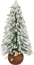 Decoris Mini kerstboom met sneeuw 14cm