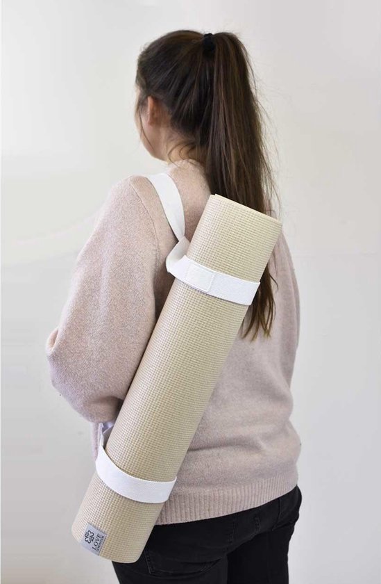 Love Generation - Yogamat Draagriem - Katoen - Wonderful White van Love Generation — afbeelding 4