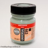 Acrylverf Zijdeglans - 663 Grijsgroen - Deco - Universal Satin - Amsterdam - 50 ml