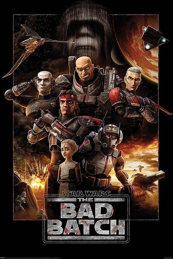 Poster - Star Wars The Bad Batch Montage - 91.5 X 61 Cm - Zwart