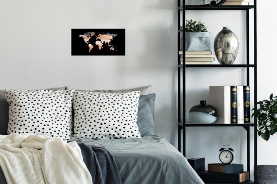 Carte du Wereldkaart murale - Carte du Wereldkaart - Peinture - Design - 40x20 cm - Affiche
