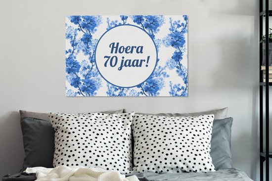 Fête sur toile Fête - Décoration - 70 ans - 60x40 cm - Décoration murale