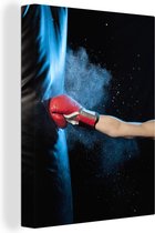 Toile Peinture Boxe - Sport - Rouge - 30x40 cm - Décoration murale