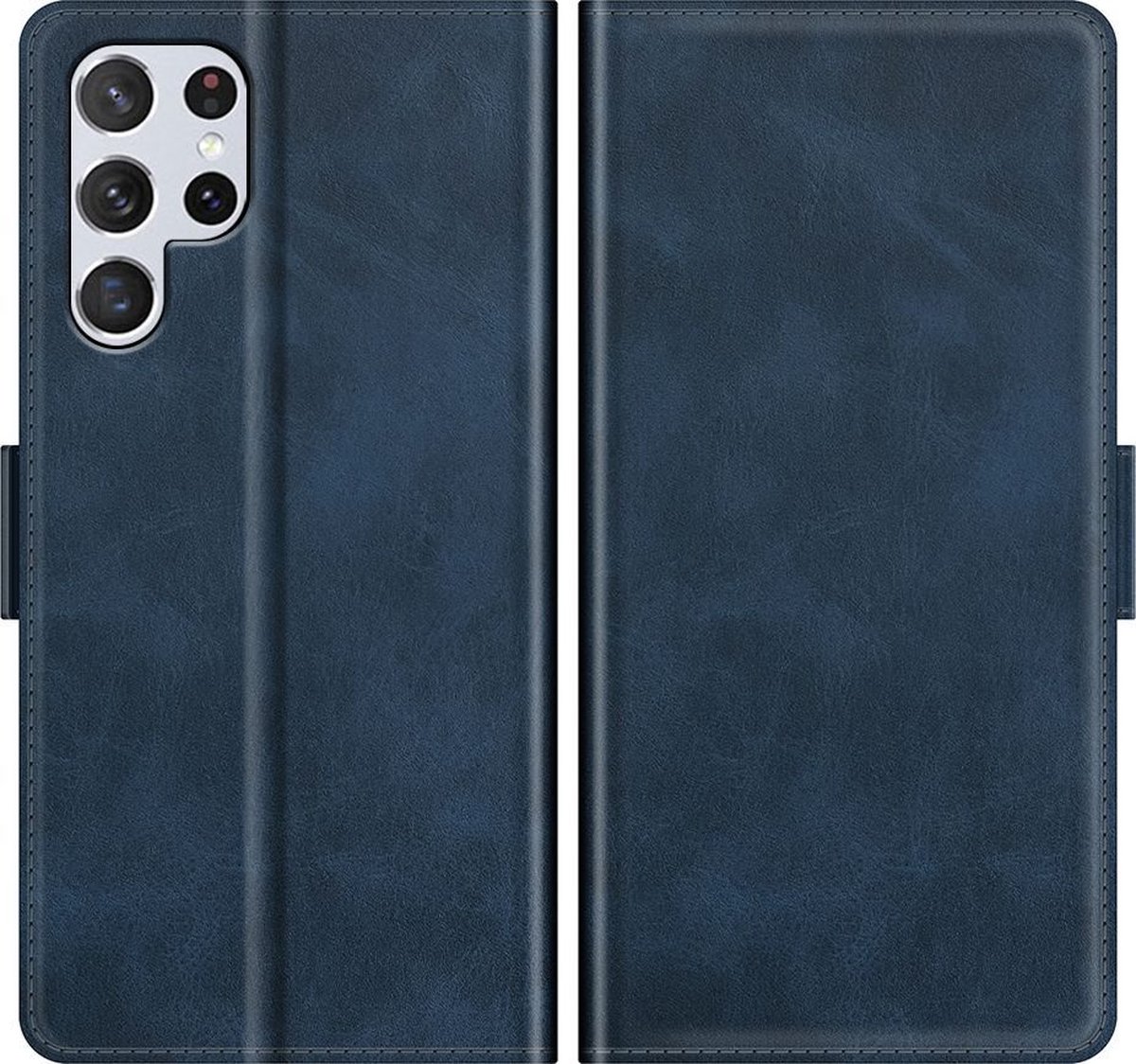 Mobigear Telefoonhoesje geschikt voor Samsung Galaxy S22 Ultra Hoesje | Mobigear Slim Magnet Bookcase Portemonnee | Pasjeshouder voor 3 Pasjes | Telefoonhoesje voor Pinpas / OV Kaart / Rijbewijs - Blauw