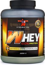 M Double You - 100% Whey Protein (Mango/White Chocolate - 2250 gram) - Eiwitshake - Eiwitpoeder - Eiwitten - Proteine poeder - 90 shakes