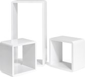 Homestoreking Kubusvormige Wandplanken - Wit - Set van Drie