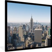 Fotolijst incl. Poster - Mooie uitzicht over Manhatten en de Empire State Building - 40x40 cm - Posterlijst