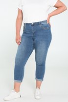 Paprika Dames Slim, enkellange jeans Louise met borduurwerk en kraaltjes - Jeans - Maat 50