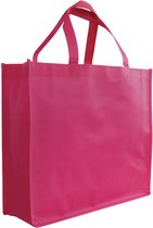 Shopper Bag - 10 stuks - Roze - 42 x 35 x 12 - Non Woven - Shopper tas