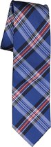 Michaelis stropdas - zijde - blauw met rood en wit geruit - Maat: One size
