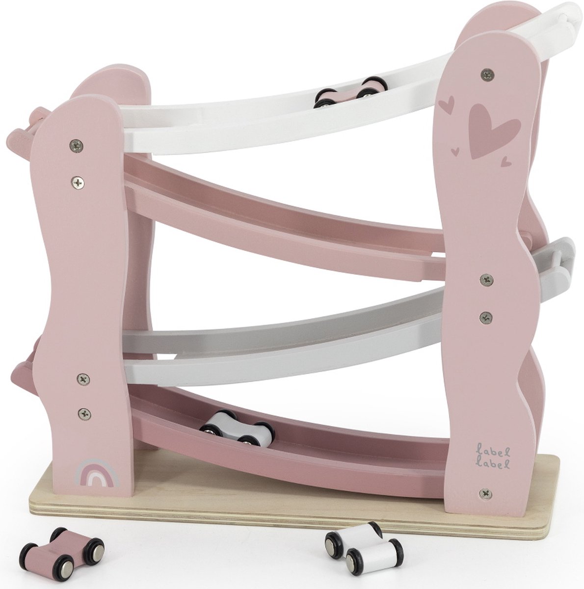 Label Label - Houten Autobaan - Houten speelgoed - Roze