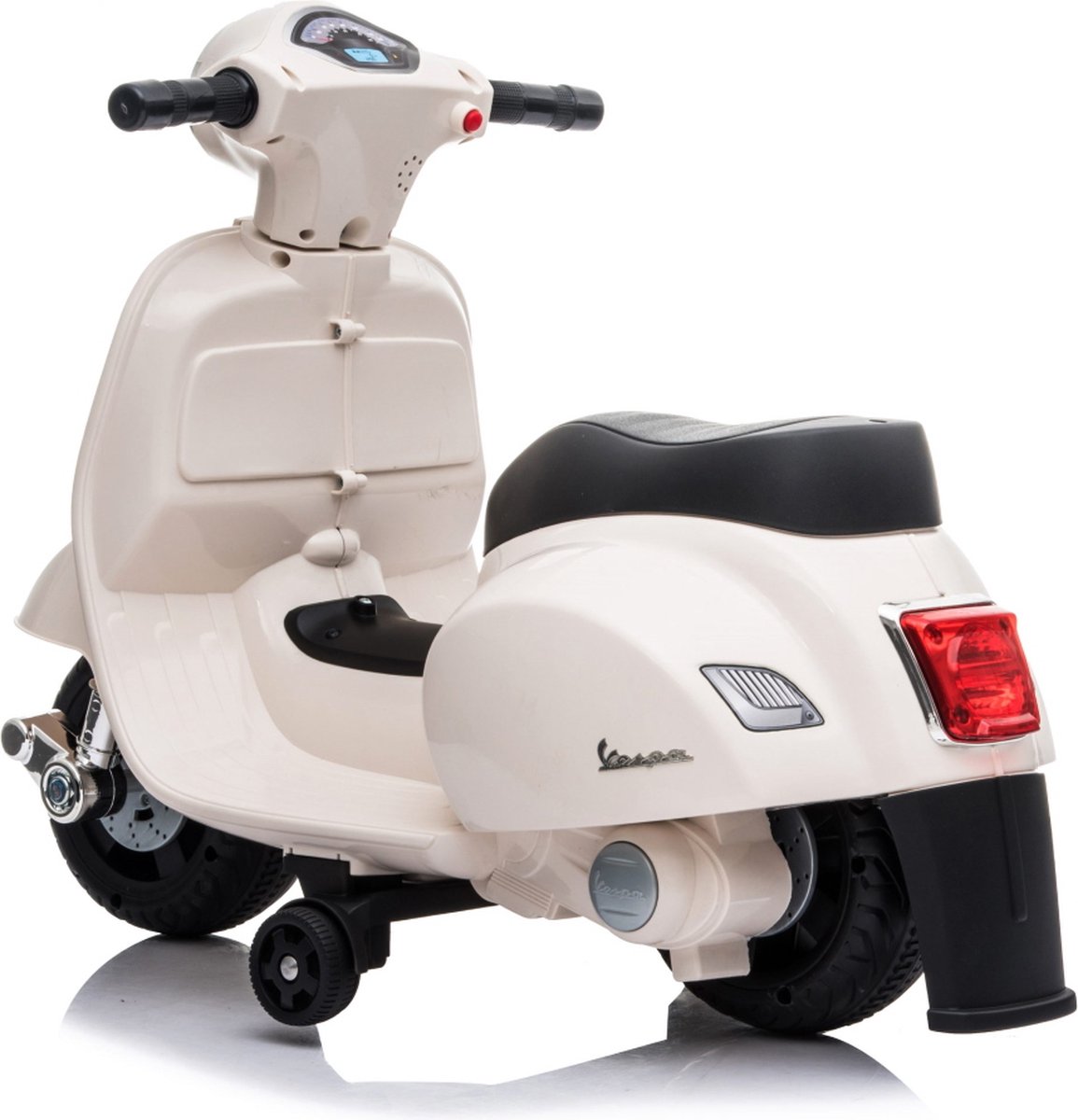 Eco Toys - Elektrische Vespa Scooter - Wit - Met LED-Koplamp, Claxon & Oplaadbare Batterij - Vanaf 1,5 Jaar - Max. 25 kg – foto 8