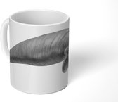 Mok - tekening van een bruine doejong - zwart wit - 350 ML - Beker