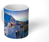 Mok - Vissersdorp Oia bij Santorini Griekenland met zonsopkomst - 350 ML - Beker