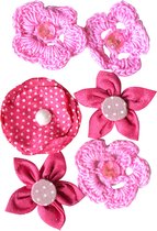 Creative elements fabric flowers petties x6 pink