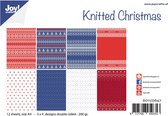 Joy!Crafts Papierset - A4 - 3x4 tweezijdige designs - Knitted christmas