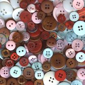 Knopen - Buttons Galore button jar 0,8-3cm +/- 100x flirtation