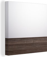 Canvas Schilderij Planken structuur met een witte achtergrond - 90x90 cm - Wanddecoratie