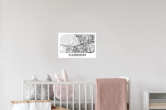 Stickers muraux - Plan de la ville - Vlaardingen - Nederland - 30x20 cm - Feuille adhésive - Carte