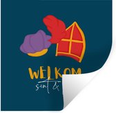 Muurstickers - Sticker Folie - Sinterklaas - Quotes - Sint - Welkom Sint en Piet - Kinderen - Jongens - Meisjes - Kindje - 80x80 cm - Plakfolie - Muurstickers Kinderkamer - Zelfklevend Behang