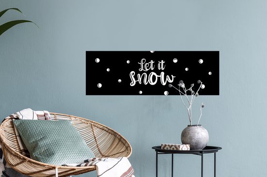 Stickers muraux - Noël - Citations - Let it snow - Neige - Proverbes - 60x20 cm - Feuille adhésive