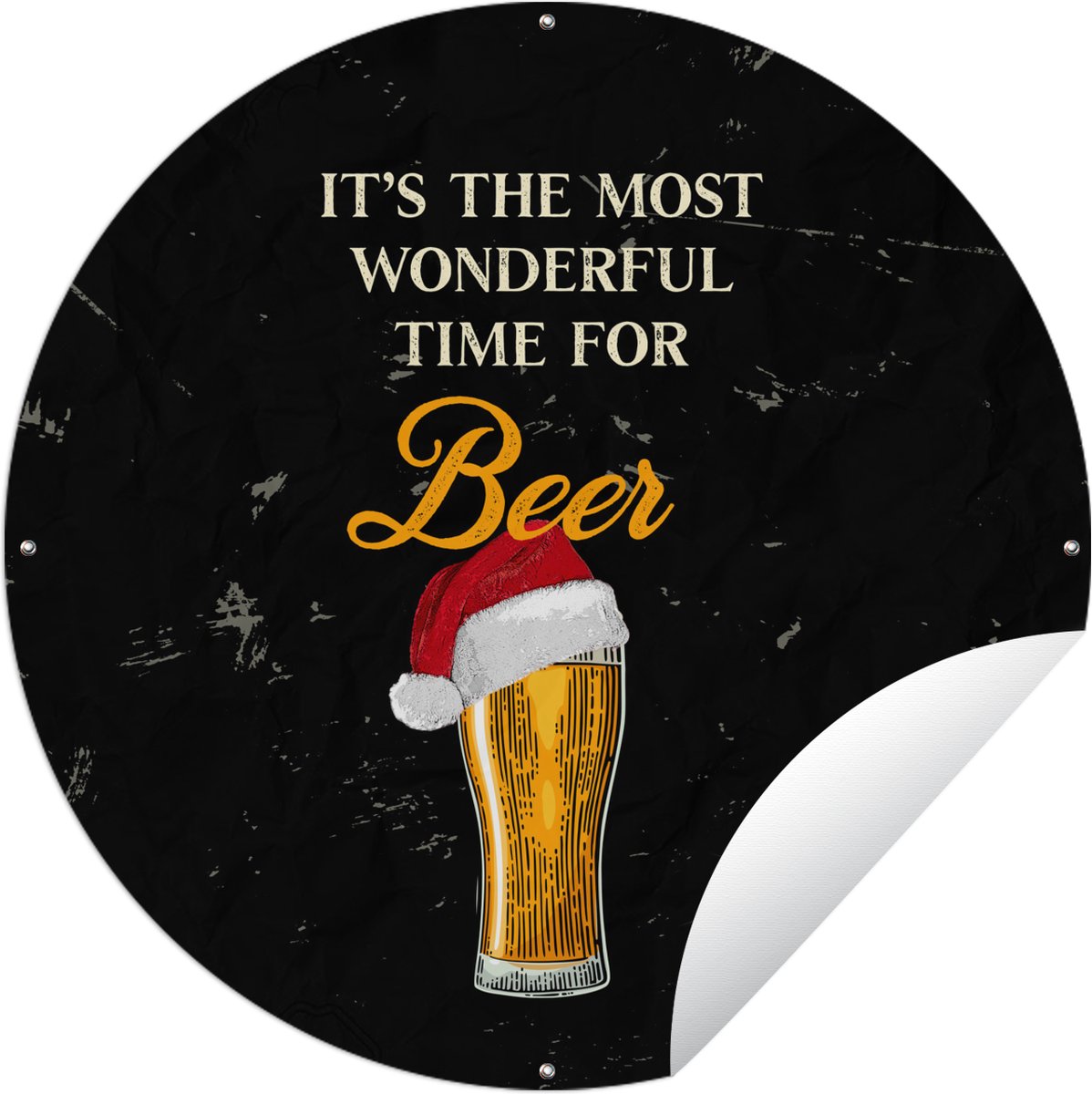 Tuincirkel Kerst - Bier - Quotes - Spreuken - It's the most wonderful time for beer - 150x150 cm - Ronde Tuinposter - Buiten Tuincirkel Kerst - Bier - Quotes - Spreuken - Ronde Tuinposter - 150x150 cm