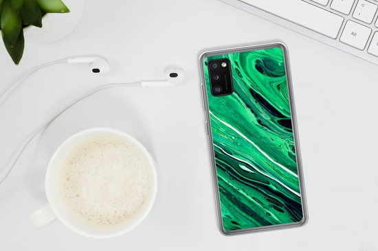 Coque Samsung Galaxy A41 - Marbre - Peinture à l'huile - Vert - Coque de téléphone en Siliconen