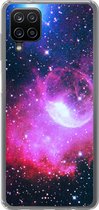Geschikt voor Samsung Galaxy A12 hoesje - Heelal - Planeten - Roze - Jongens - Meisjes - Kinderen - Siliconen Telefoonhoesje
