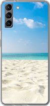 Geschikt voor Samsung Galaxy S21 Plus hoesje - Tropisch - Strand - Zee - Siliconen Telefoonhoesje