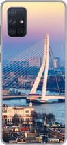 Geschikt voor Samsung Galaxy A51 hoesje - Rotterdam - Skyline - Zonsondergang - Siliconen Telefoonhoesje