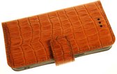 Made-NL Handgemaakte ( Samsung Galaxy S21 Plus ) book case Oranje/Bruin  robuuste glans leer