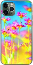 Geschikt voor iPhone 11 Pro hoesje - Bloemen - Kunst - Psychedelisch - Siliconen Telefoonhoesje