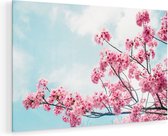 Peinture sur verre Artaza - Arbre à fleurs roses - Fleurs - 120x80 - Groot - Peinture sur plexiglas - Photo sur Glas