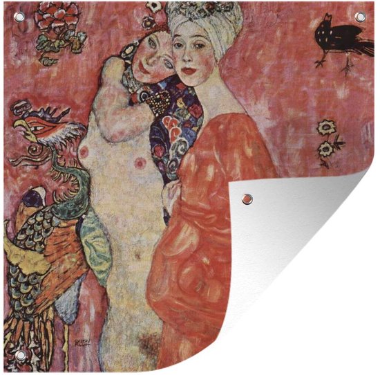 Tuindoek Vriendinnen - schilderij van Gustav Klimt - 100x100 cm