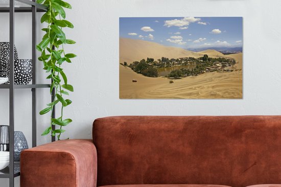 Tableau sur toile Oase au milieu du désert - 90x60 cm - Décoration murale