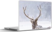Laptop sticker - 15.6 inch - Hert - Gewei - Sneeuw - Winter - 36x27,5cm - Laptopstickers - Laptop skin - Cover