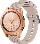 Shop4 - Bandje voor Samsung Galaxy Watch4 Classic 42/ 46mm - Siliconen Rechte Streep Zand