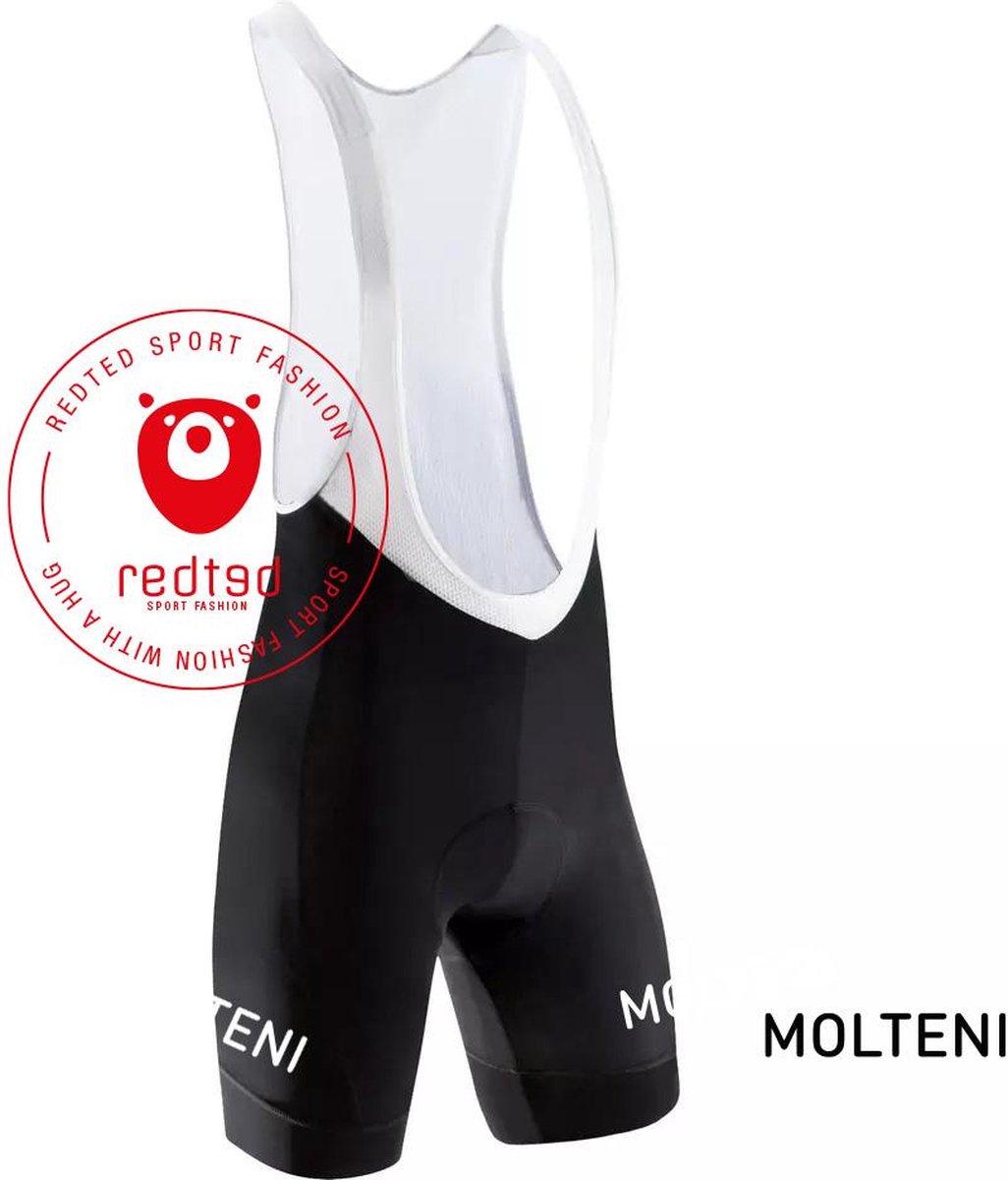Retro Wielerbroek Molteni - REDTED -Zwart - 4XL