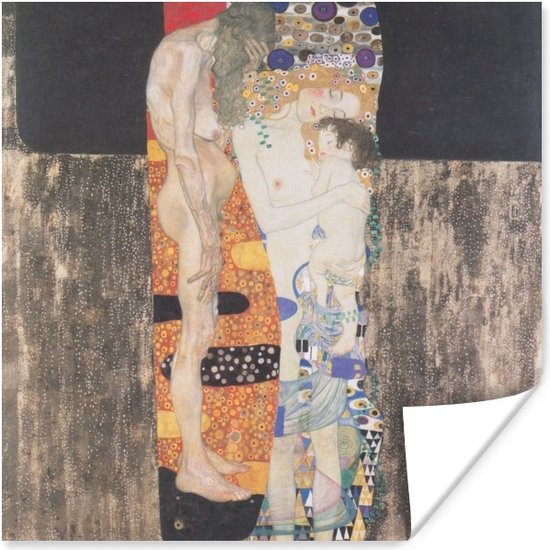 Affiche Les trois étapes de la vie d'une femme - peinture de Gustav Klimt - 75x75 cm