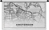 Wandkleed - Wanddoek - Stadskaart - Amsterdam - Nederland - 60x40 cm - Wandtapijt - Plattegrond