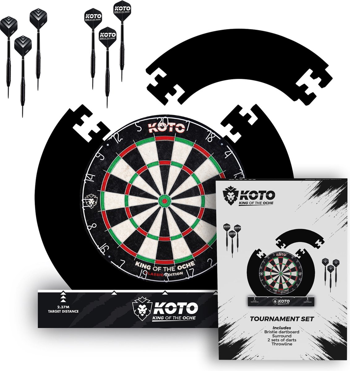 KOTO - King Pro Dartbord (Officiële Toernooiafmetingen) Afrikaans Sisal