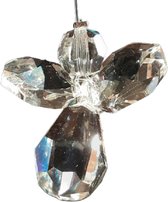 Geluksengel mini vervaardigd van Asfour Silverkristallen Helder . ( Raamkristal , Raamhanger , Bescherm engel , Engel )