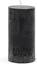 Riviera Maison Stompkaars Zwart - Pillar Candle Rustic - Zwart - 7x13 cm